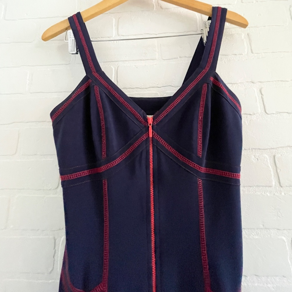 Joseph Ribkoff Futuristic Bodycon Zip Dress Contrast Stitch Statement Pockets 6 - Picture 5 of 15